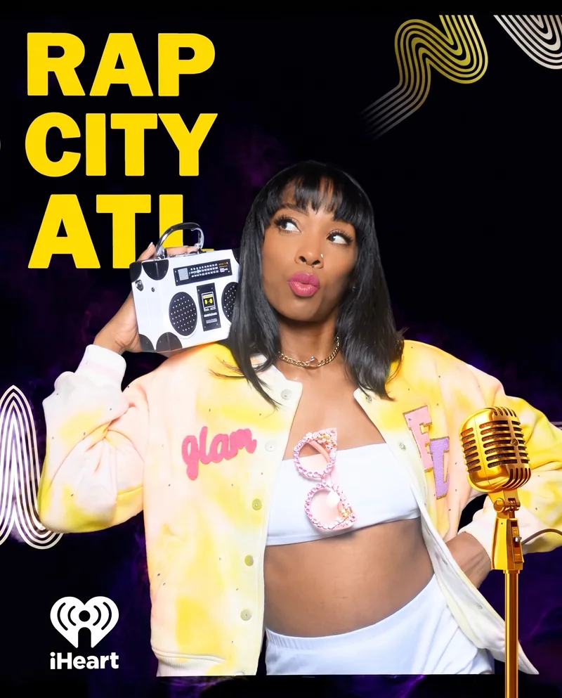 Gigi Da Beast holding a boombox on the Rap City ATL iHeart cover